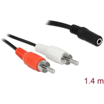 Delock Audio Cable 2 x RCA male to 1 x 3.5 mm 3 pi