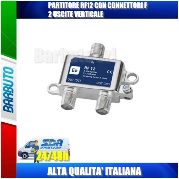 PARTITORE RF12 CON CONNETTORI F 2 USCITE VERTICALE