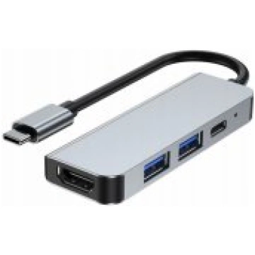 Tech-Protect V2 Type-C Multiport Hub 4in1 Grey Aks