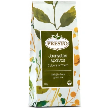Zaļā beramā tēja PRESTO Jaunības krāsas, 80 g