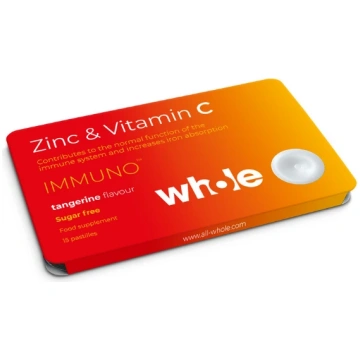 WHOLE vitamīnu pastilas - cinks un C vitamīns, 15 