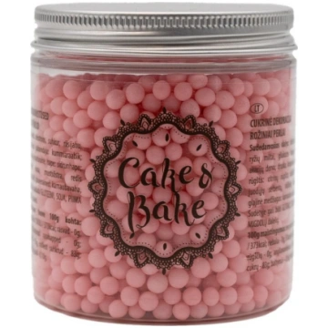 Dekori cukura pērlītes rozā Cake&Bake 150g