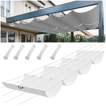 Retractable Wave Sun Sail, 2 x 4 m, Pergola Awning