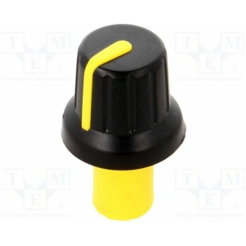Knob; with pointer; ABS; Øshaft: 6mm; Ø15.8x13.8mm