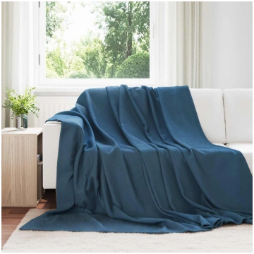 Pleds tums zils 240 x 220 cm flīss