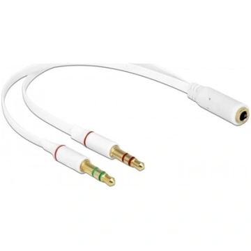 Austiņu adapteris 3.5mm 4pin F > 2 x 3.5mm 3pin M