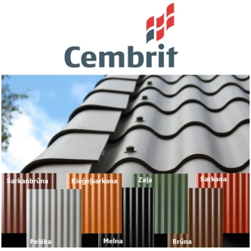 Cembrit EuroFala Nekrāsota b/a šīfera loksne 1250x