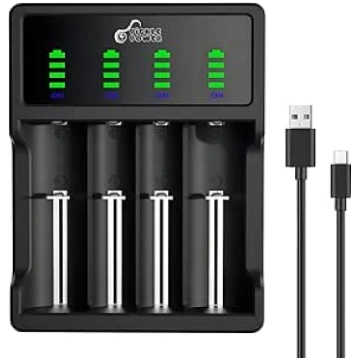 Pickle Power 18650 lādētājs, 4 slotu LED displejs,