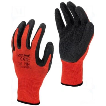 Protective gloves | Size: 10 | black-red | latex,p