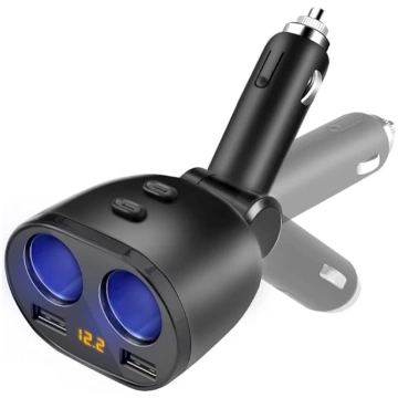 USB C auto lādētājs, cigarešu aizdedzinātāja sadal