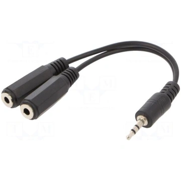 Cable | Jack 3.5mm 3pin plug,Jack 3.5mm socket x2 