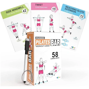 Pilates Bar Workout Cards - 58 vingrojumu kartes a