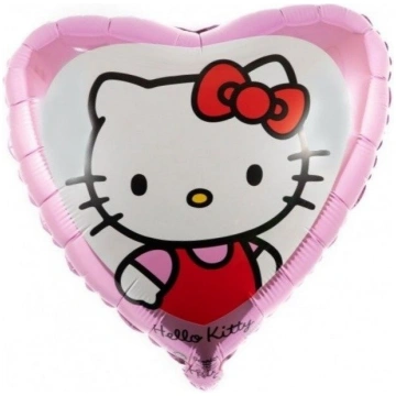 Folijas balons sirds formā "Hello Kitty in the win