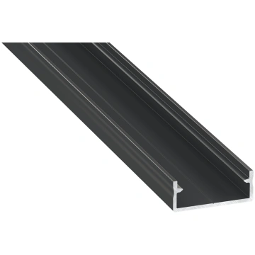Virsmas 1m, LED Lentes Profils (melns) + melns sti