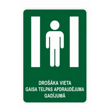 Luminiscējoša zīme “Drošāka vieta gaisa telpas apd