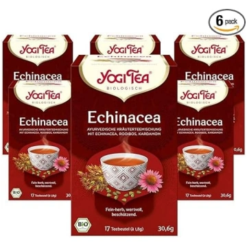 Yogi Tea Echinacea, ajūrvēdiska bioloģiskā garšvie