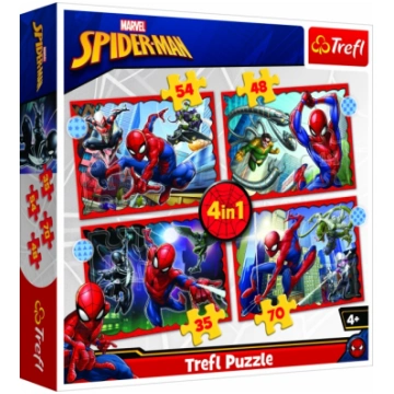 TREFL SPIDER-MAN Pužļu komplekts 4in1 Spiderman