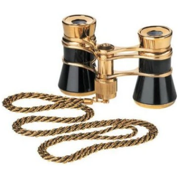 Binoklis Opera Glamour 3x25 melns-zelts ar ķēdīti