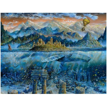 Ravensburger Puzzle 2000 elementow Wieloryb madros