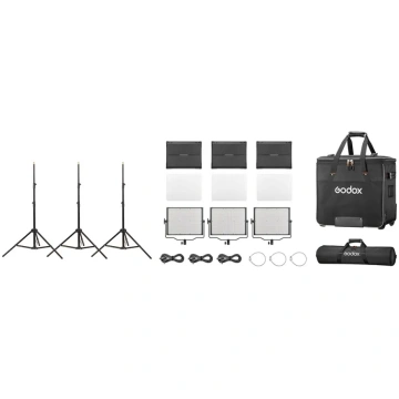 Godox Studio LED Light Panel 3 Light Kit P120D K2