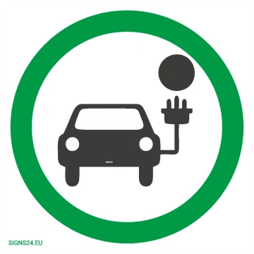 Zīme Elektro automašīnu uzlādes stacija Plastikāts