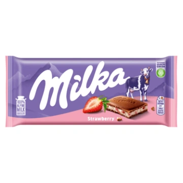Šokolāde MILKA Strawberry Yoghurt ar pildījumu 100