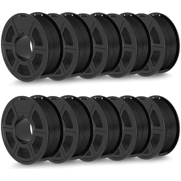 TECBEARS matēts PLA filaments 10 kg melns, ātrgait