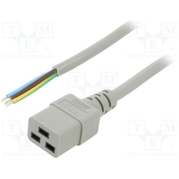 Cable; 3x1.5mm2; IEC C19 female,cables; PVC; Len: 