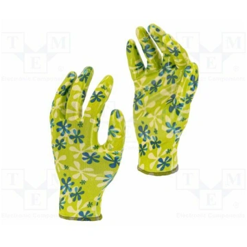 Protective gloves; Size: 9; green; nitryl,polyeste
