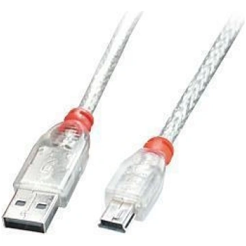 CABLE USB2 A TO MINI-B 0.2M/TRANSPARENT 41780 LIND