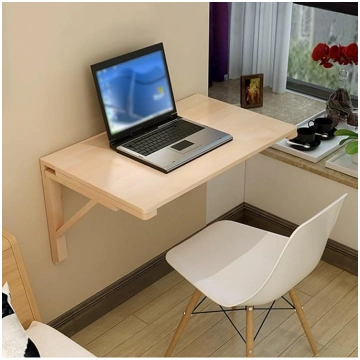 Solid Wood Folding Desk Wall Mounted with Small Sp