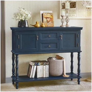 Console Table with Drawers and Storage Cabinet, Wo
