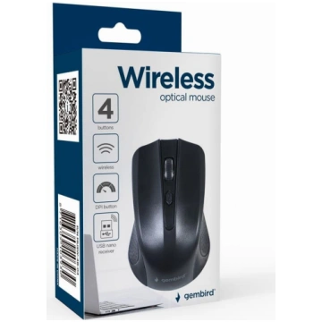 Gembird MOUSE USB OPTICAL WRL/BLACK MUSW-4B-04 GEM