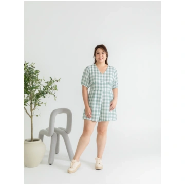 Gingham Romper (Sage) - UK 12