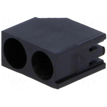 LED housing | 5mm | polyamide | angular | black | 