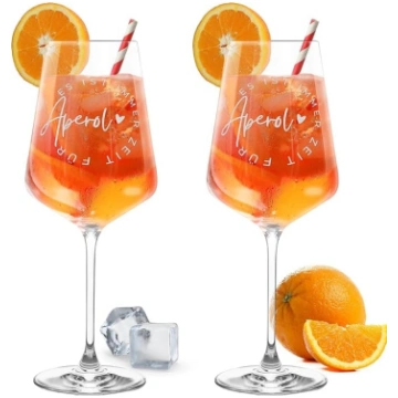 Leonardo Puccini Aperol glāze ar gravējumu 2 glāžu