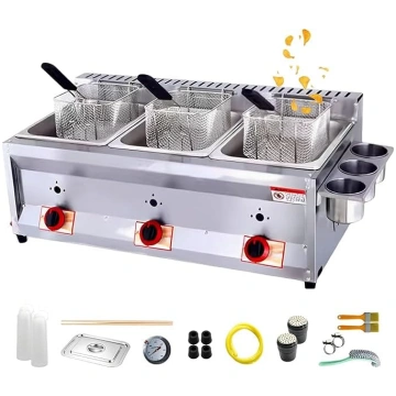 Komerciālā LPG gāzes fritēze ar 2 tvertnēm, 10L x