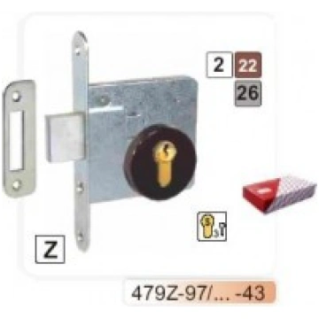 Slēdzene-479 cinkota ar uzliktni un serdeni-43 Kur