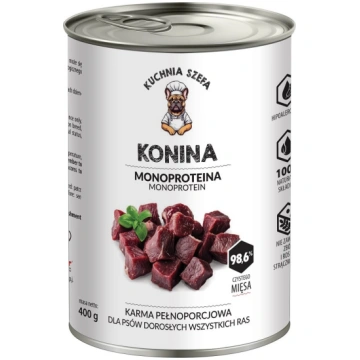 KUCHNIA SZEFA zirga gaļa Monoproteinowa barība suņ