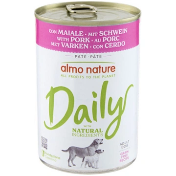 Almo Nature Daily cūkgaļa 400 g - konservi suņiem 