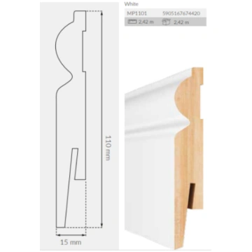 Arbiton krāsojamā MDF grīdlīste MP1101