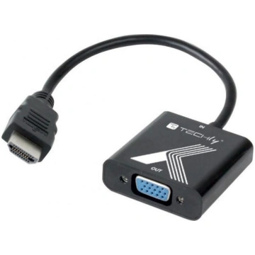 Adapter AV Techly HDMI - D-Sub (VGA) czarny (IDATA