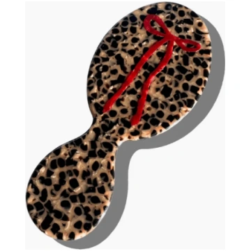 Hand painted leopard bow brush Solar Eclipse