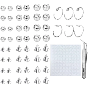 Milacolato Piercing Lip Labret Stud Fake Eyebrow R