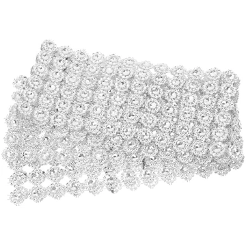 Reihiges Silbernes Strass Mesh Band mit Sonnenblum