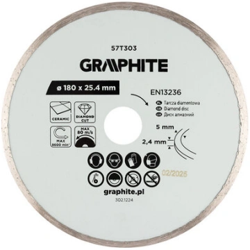 Dimanta griešanas disks 180mm terakotas, ģipša flī
