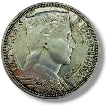 Lietots - Sudrabs Monēta 5 Lati 1931. gads