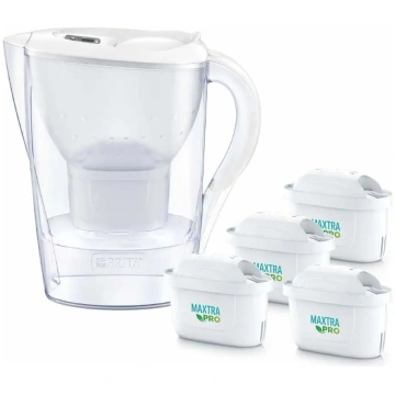 BRITA Marella ūdens filtrēšanas krūze ar 4 Maxtra 