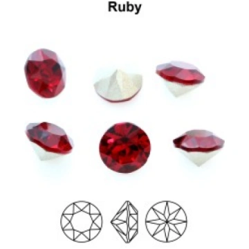 A1088 Chaton apaļie kristāli 6mm Ruby (16 gab) - A
