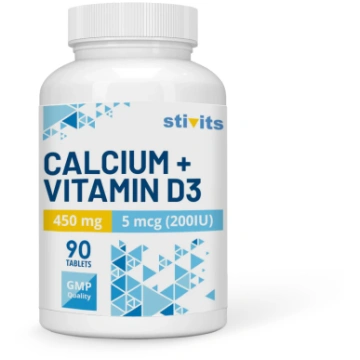 Kalcijs ar D3 vitamīnu, 90 tabletes Stivits